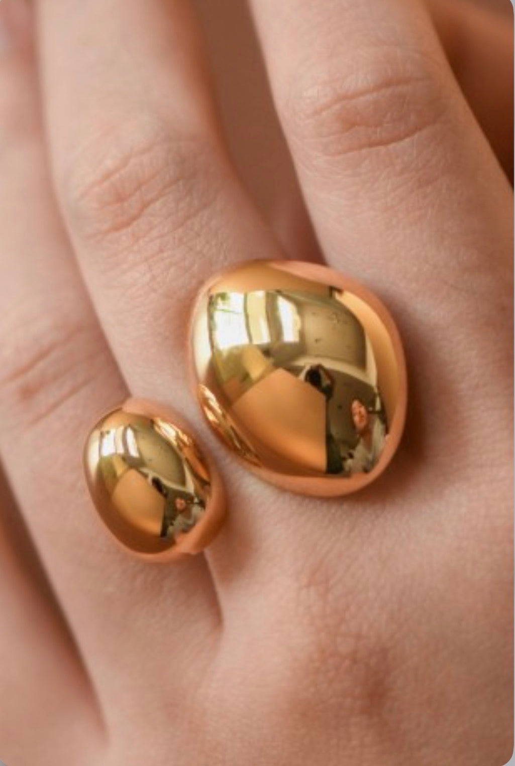 Gold Dome Stainless Steel Statement Ring