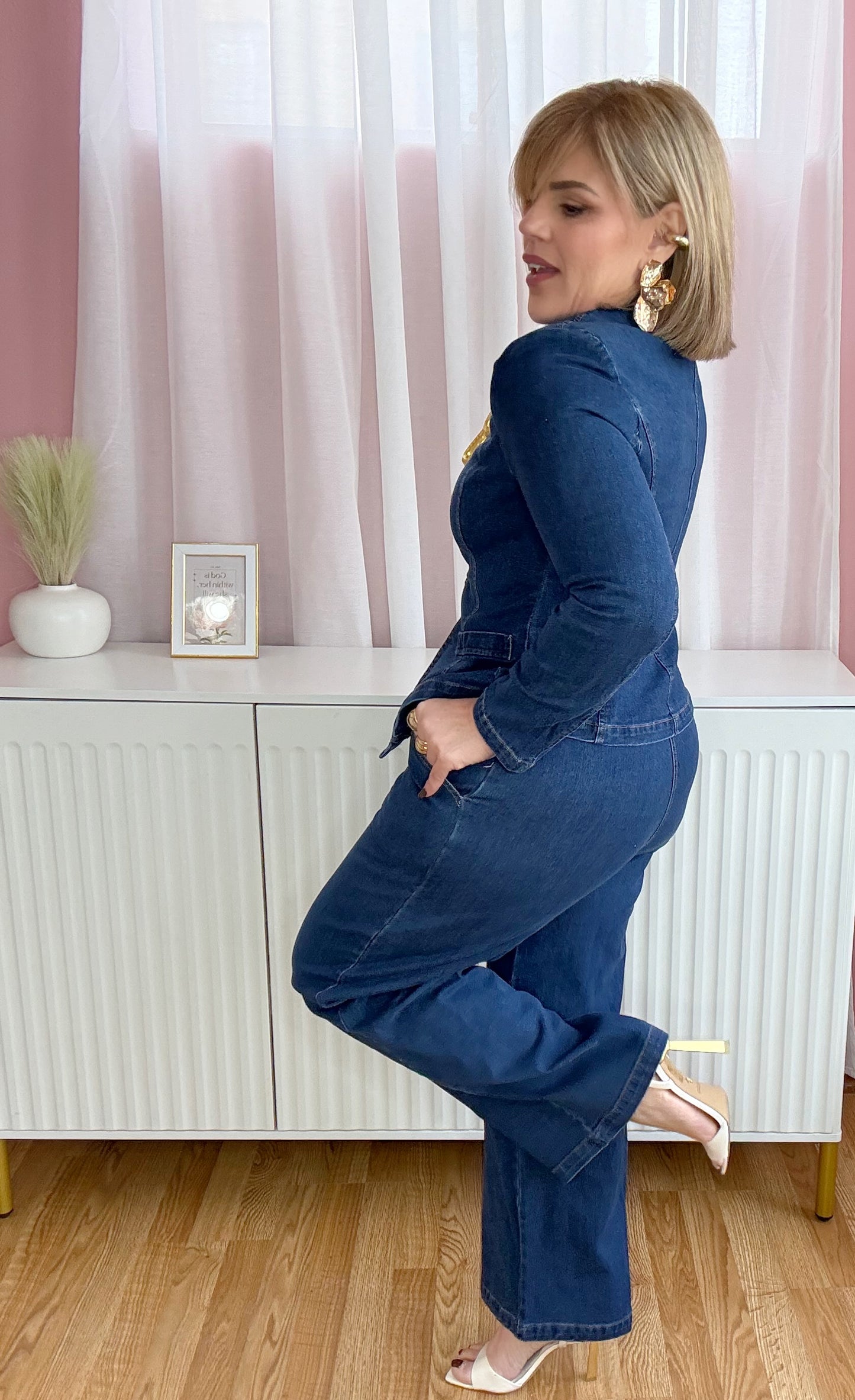 Aurelia Gold Button Denim Power Set