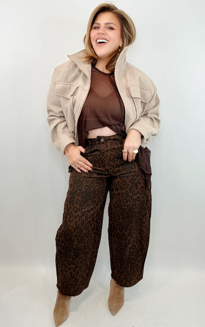 Veda Leopard Barrel Pants