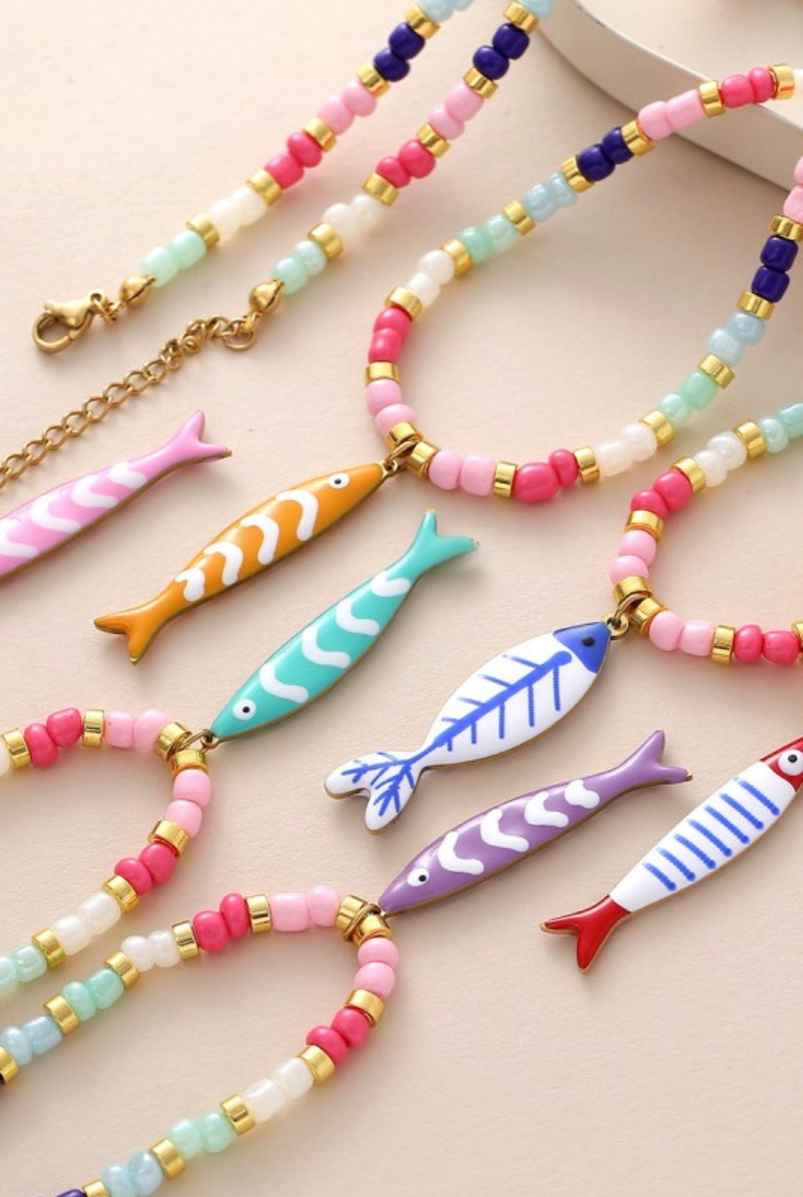 Coastal Fish Charm Necklace