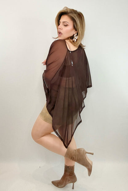 Noir Sheer Cape Top