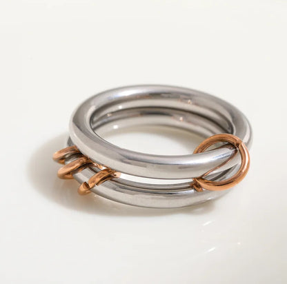 Stainless Steel Zircon 18K Gold Plated Inlay Rings – Silver, Gold & Two-Tone Stacking Styles