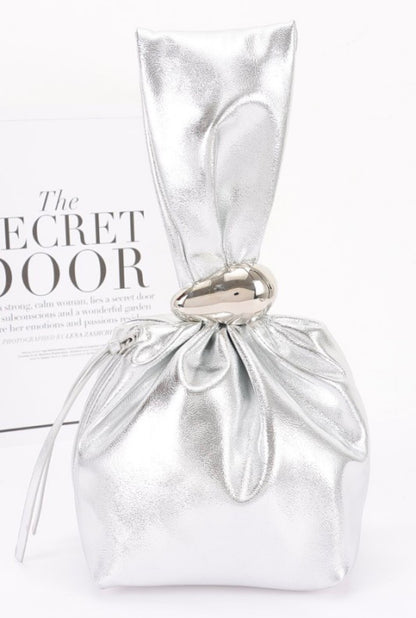 Faux Leather Wrist Bag