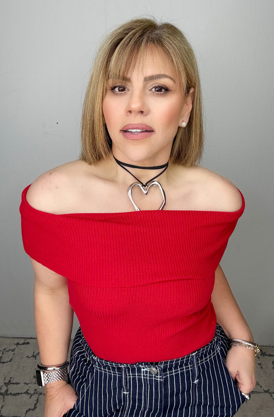 Riley top In Red