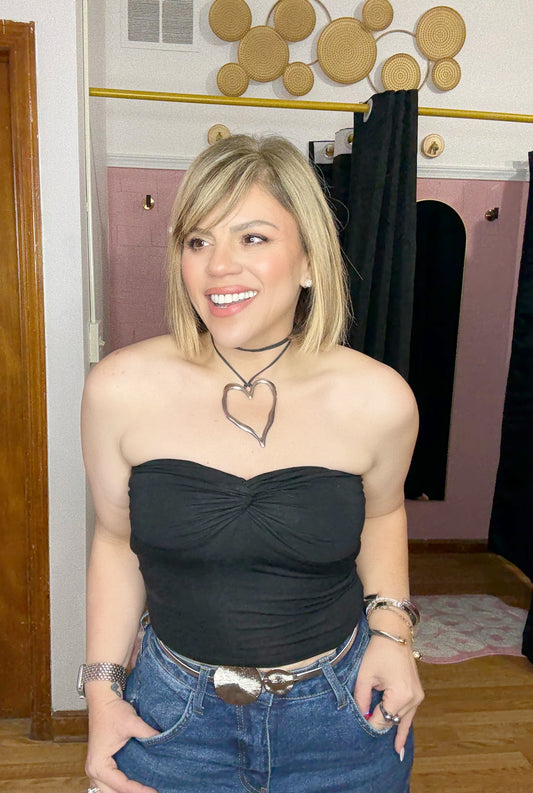 Yahaira Twist Knot Tube Top In Black