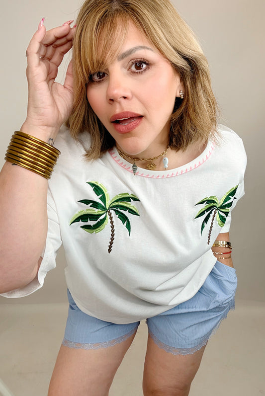 Palm Tree Oversized Graphic Tee