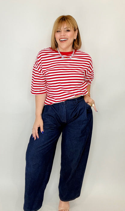Tie Back Stripe Tee