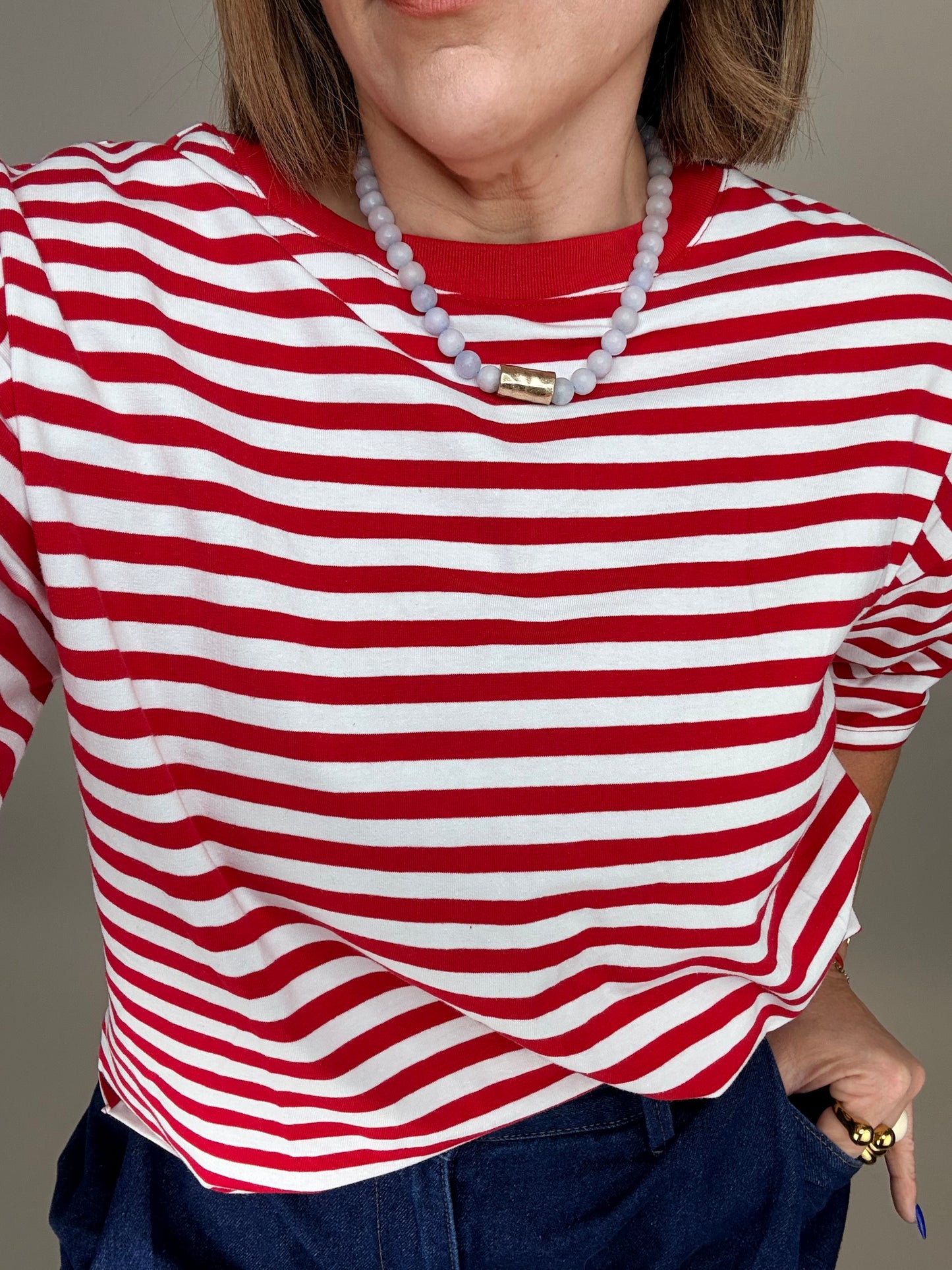 Tie Back Stripe Tee