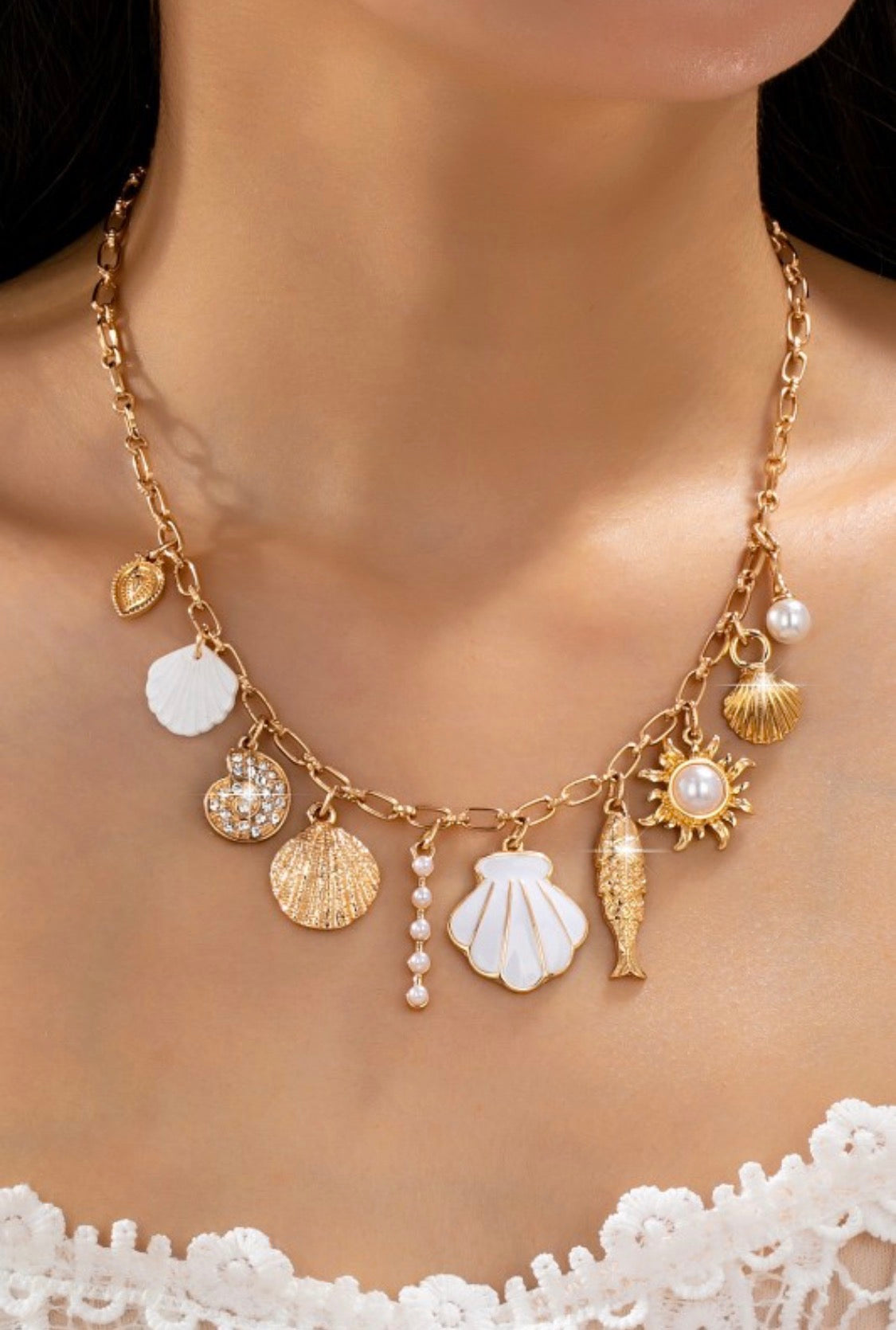 Golden Coast Charm Necklace