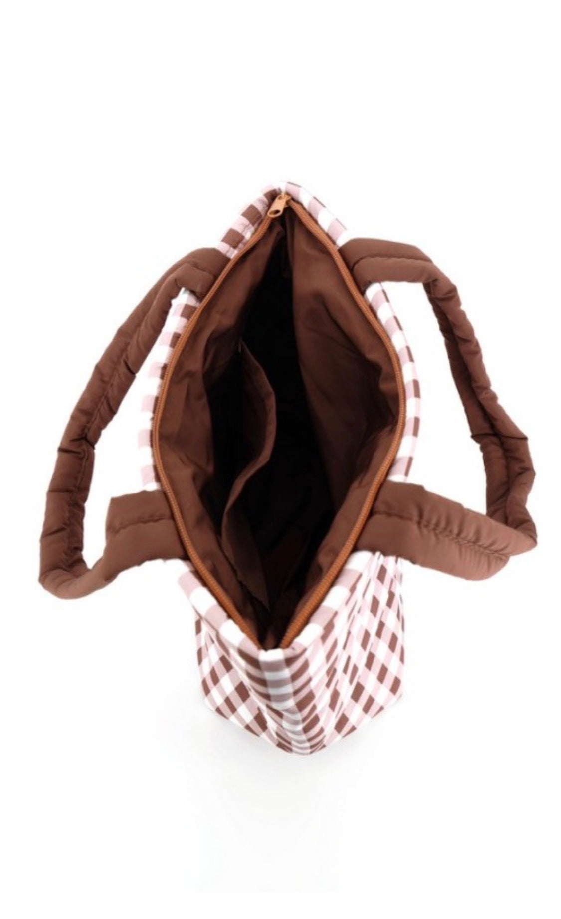 The Cocoa Gingham Puffer Tote
