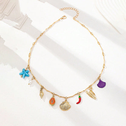 Golden Sea Treasures Charm Necklace