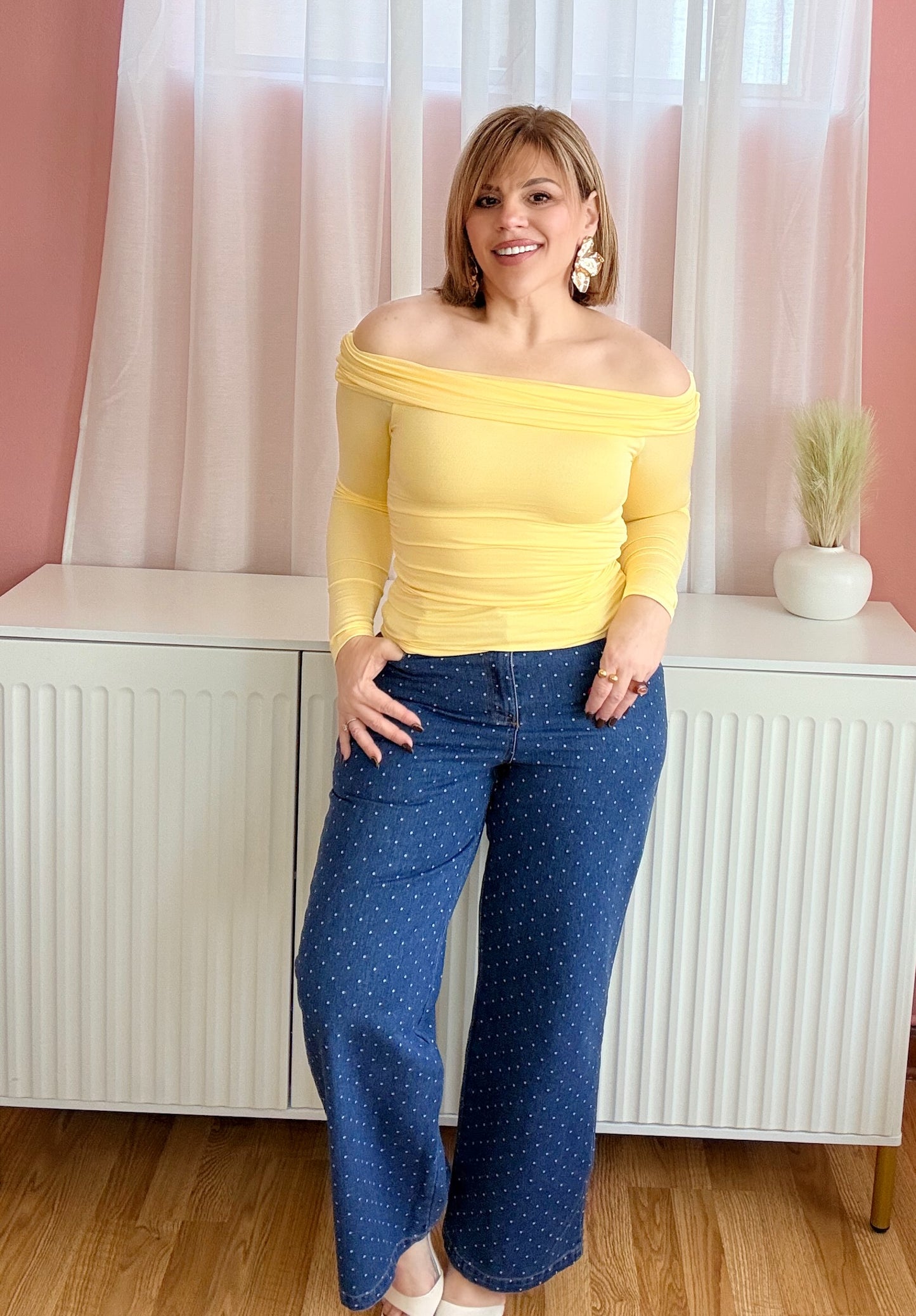 Aurelie Off-Shoulder Top – Butter Yellow