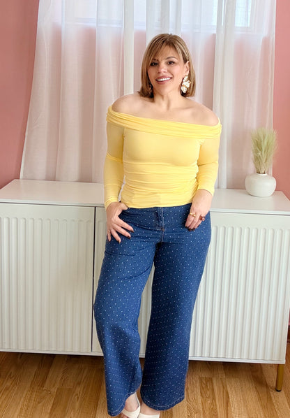 Aurelie Off-Shoulder Top – Butter Yellow