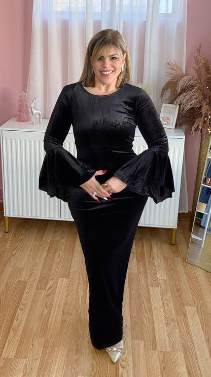 Black Velvet Mermaid Gown