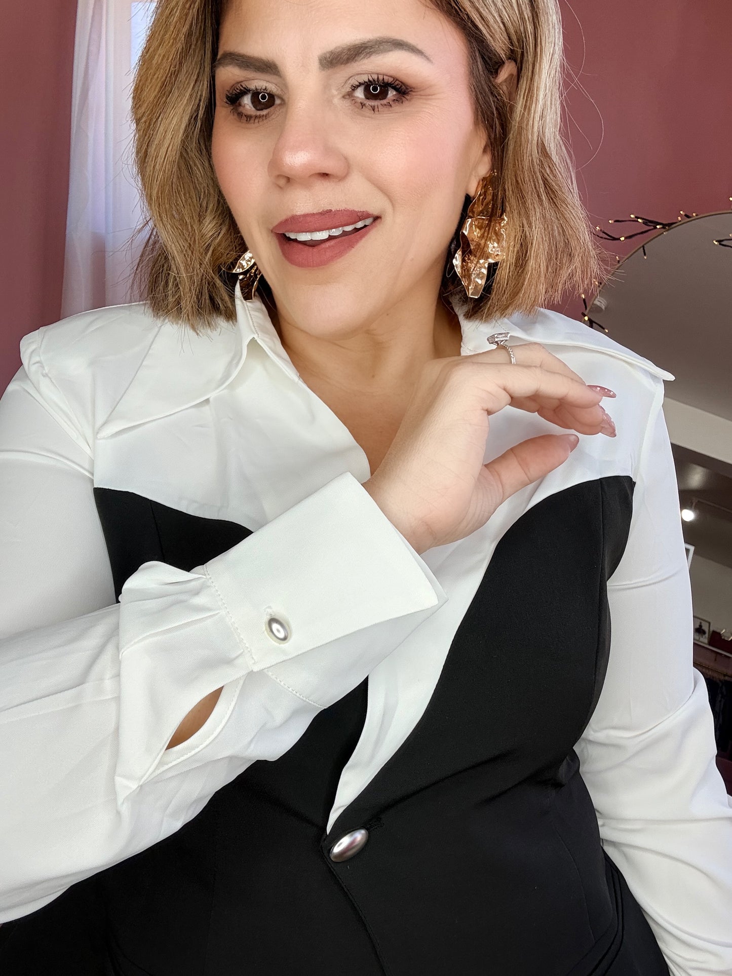 The Monroe Contrast Vest Blouse