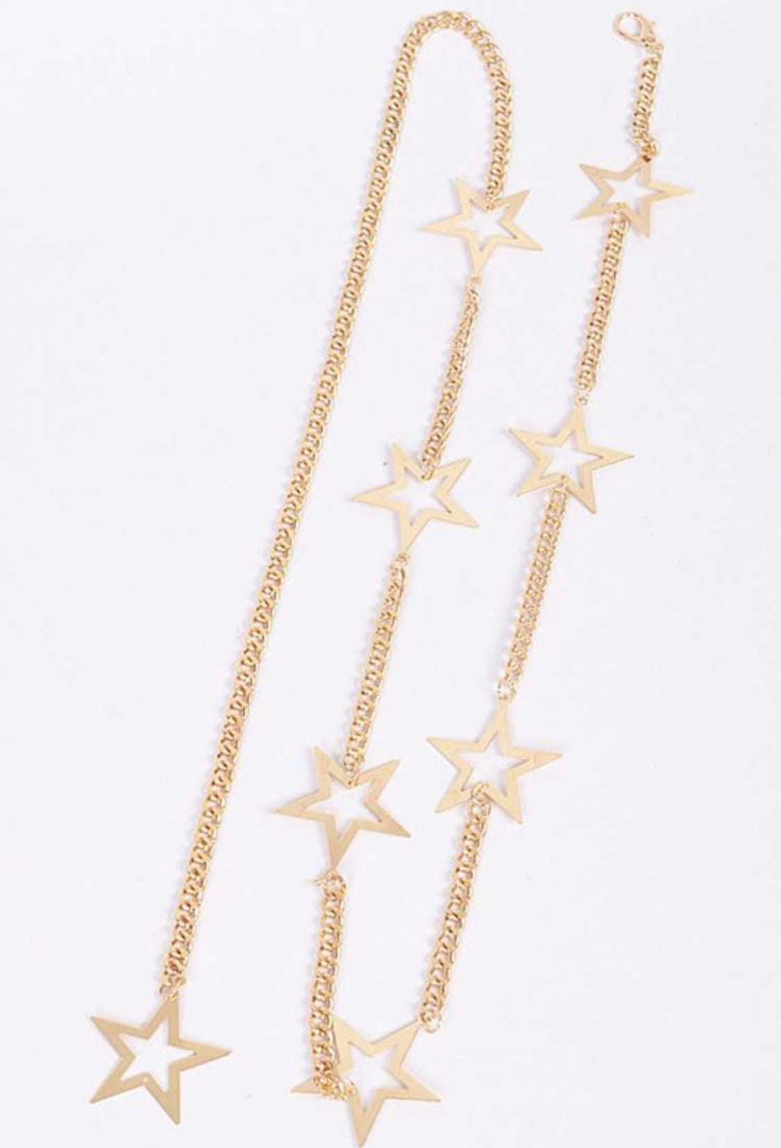 Gold Star Charm Chain Belt