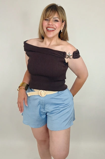 Sky Breeze Linen Shorts
