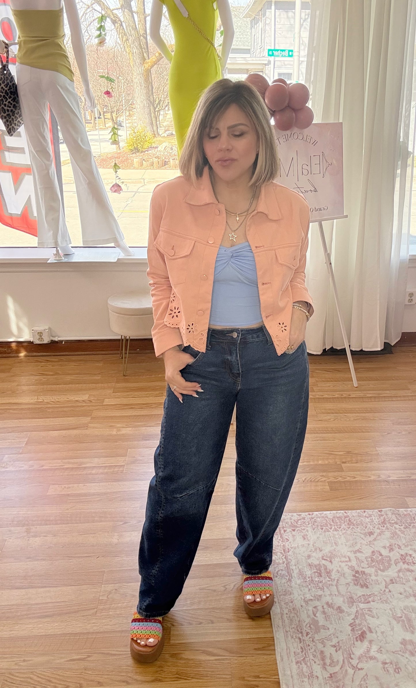Denim Eyelet Jacket