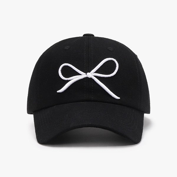 Embroidered Bow Coquette Hat Cap