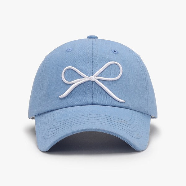 Embroidered Bow Coquette Hat Cap