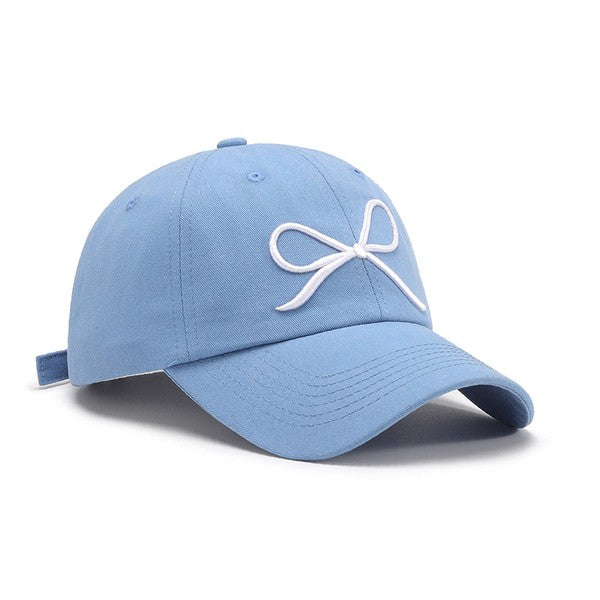 Embroidered Bow Coquette Hat Cap