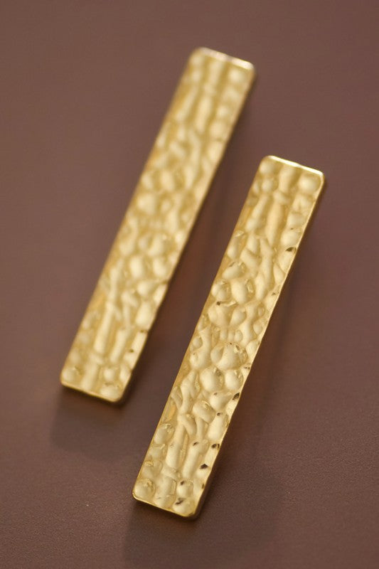 18K Waterproof Stainless Steel Long Bar Earrings